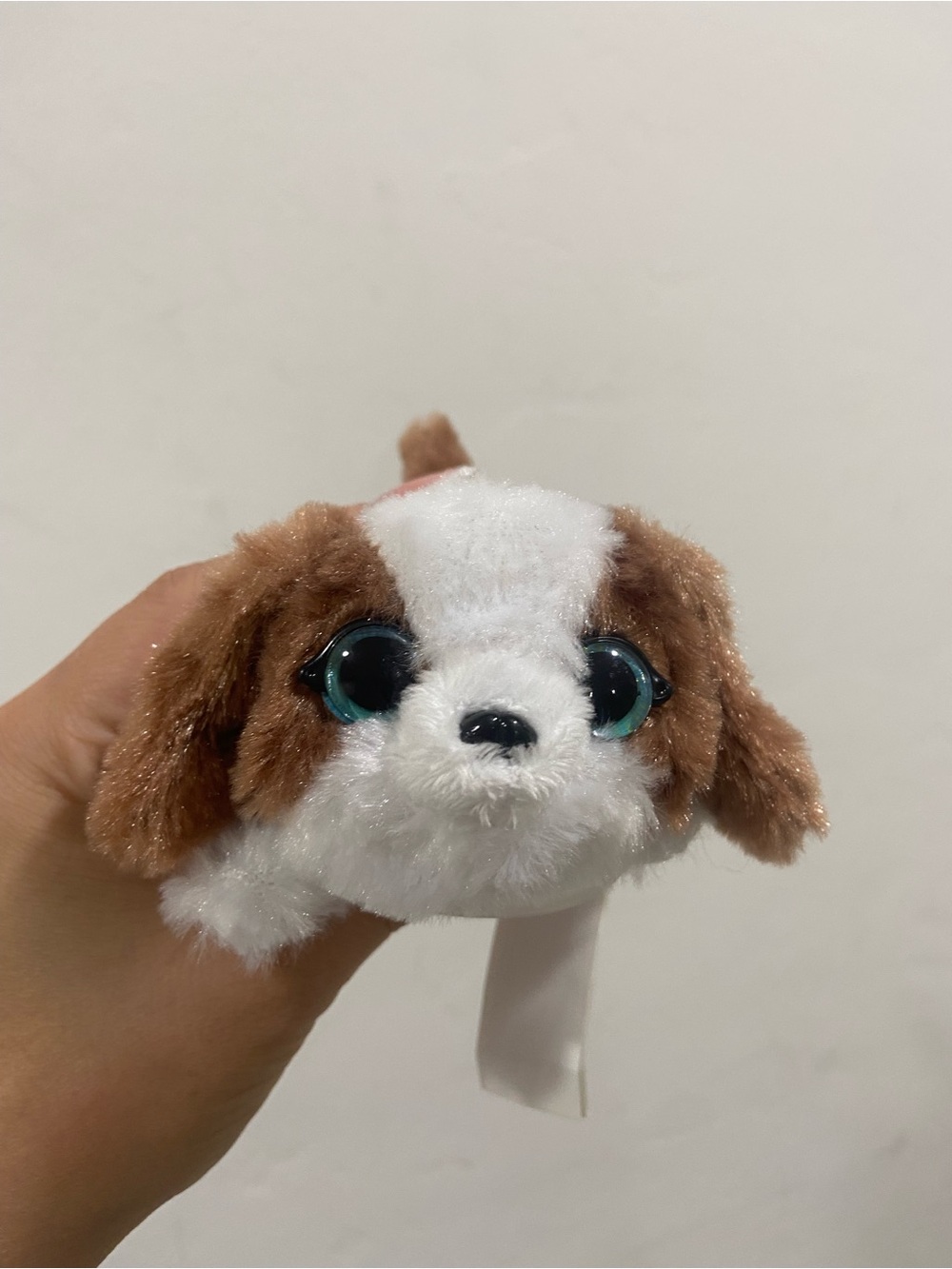 Fur Real Moving Brown & White Plush Puppy with Teal Eyes